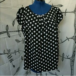 Torrid - Polka dot flutter sleeve top